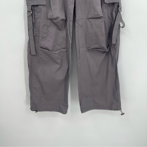 YMI Women’s MID RISE ALL DAY CARGO PANTS Gray COTTON NWT size S Drawstring hem - Picture 3 of 10